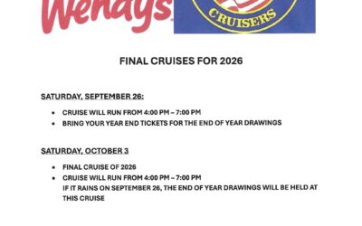 Wendy’s Car Cruise – Waterbury –  September 26, 2026